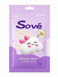 Sové Salicylic Acid+ Toner Pads – Smoothing Bamboo Facial Pads (30ct)