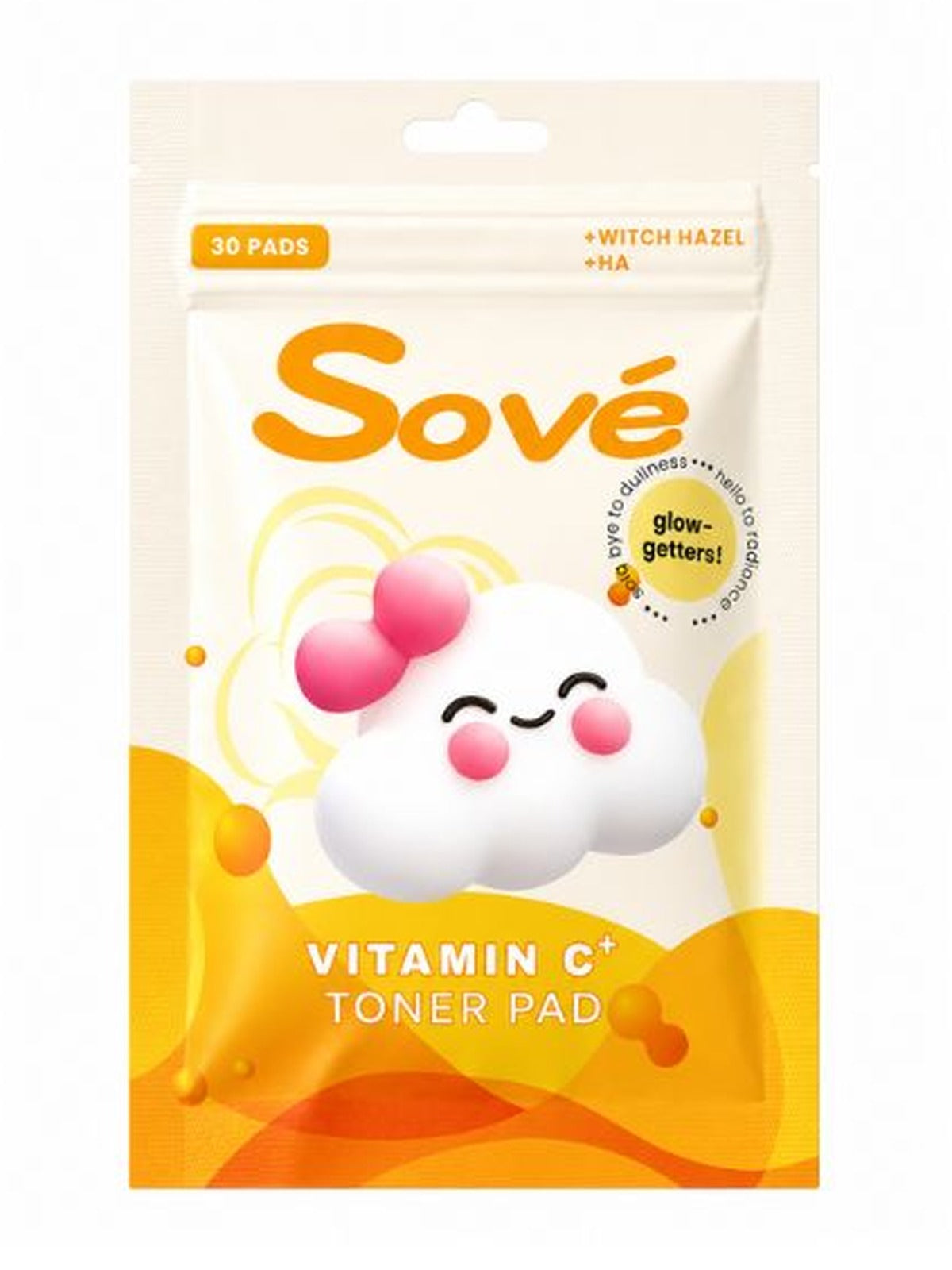 Sové Vitamin C+ Toner Pads – Brightening Bamboo Facial Pads (30ct)